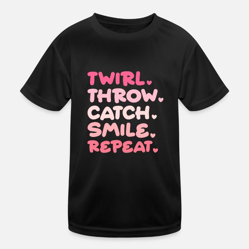 Twirl Throw Catch Smile Repeat Kids Functional T-Shirt