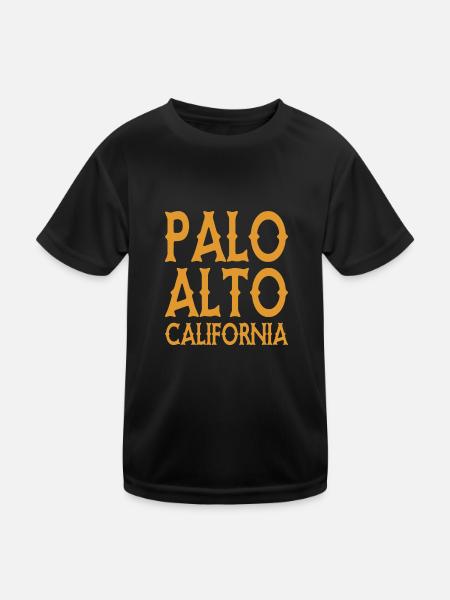 Palo Alto California United States of America USA - Kinder Funktions-T-Shirt - Schwarz - Vorne