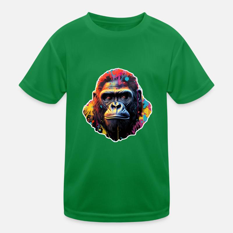 Gorillakopf psychedelisch Kinder Funktions-T-Shirt