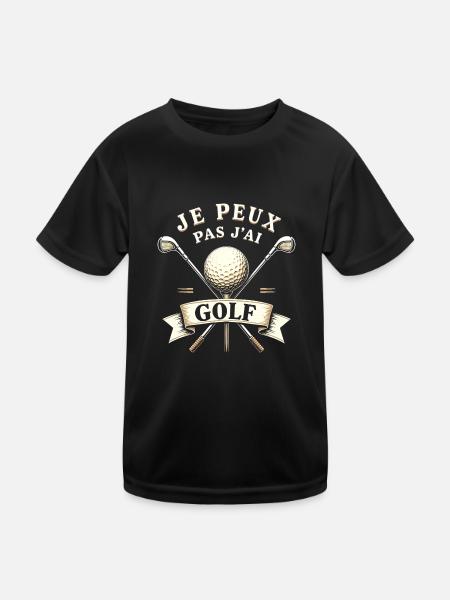 Je peux pas, j'ai golf - Design drôle - T-shirt sport Enfant - noir - Devant