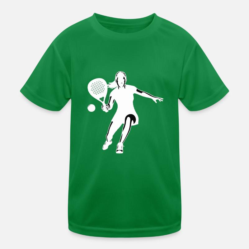 Padel player front white Kids Functional T-Shirt