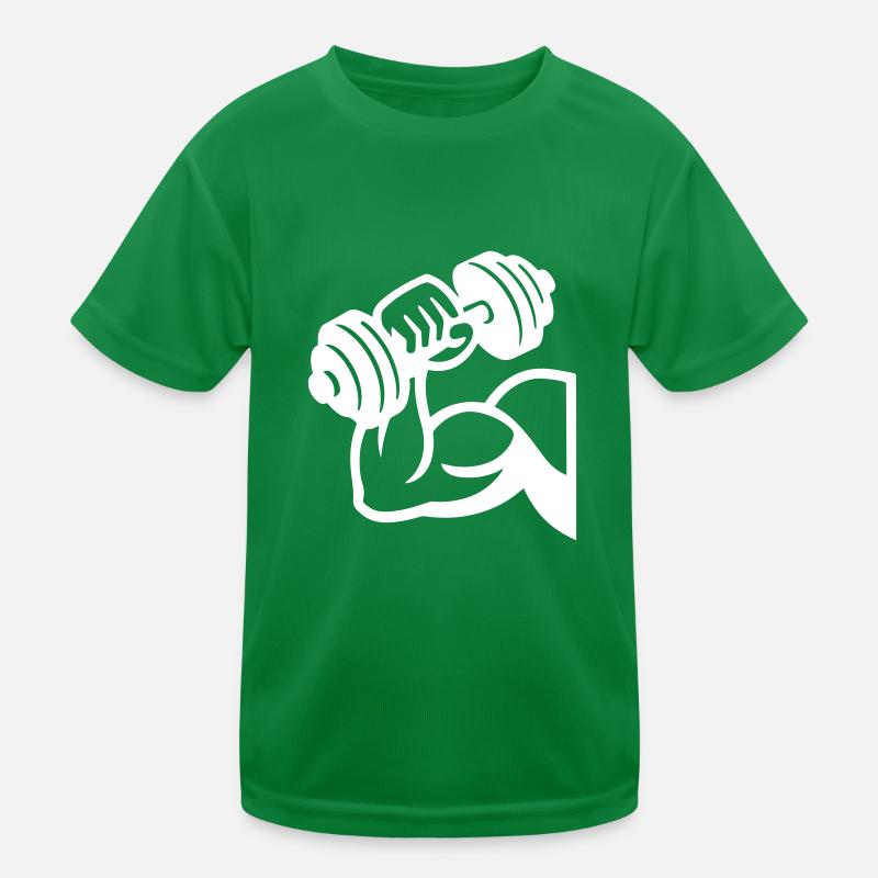 Biceps Muscles Dumbbell Kids Functional T-Shirt