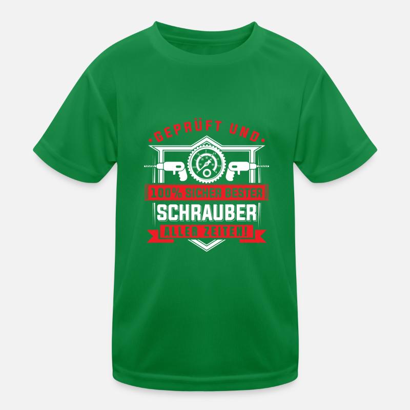 Geprüft bester Schrauber Kinder Funktions-T-Shirt