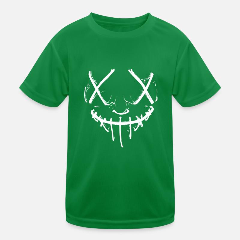 Masque d’horreur effrayant Optique de purge d’Halloween T-shirt sport Enfant