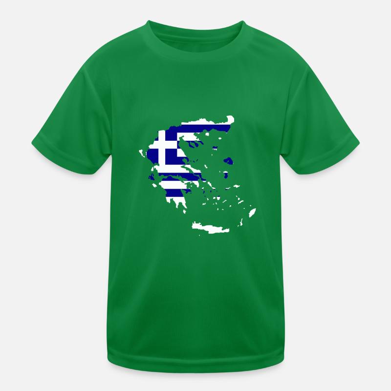 Carte du drapeau de la Grèce T-shirt sport Enfant