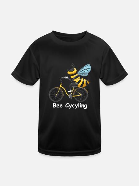 Abeille Abeille cycliste Abeille cycliste abeille miel - T-shirt sport Enfant - noir - Devant
