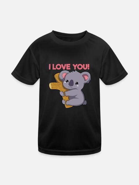 Koala I Love You - Kids Functional T-Shirt - black - Front