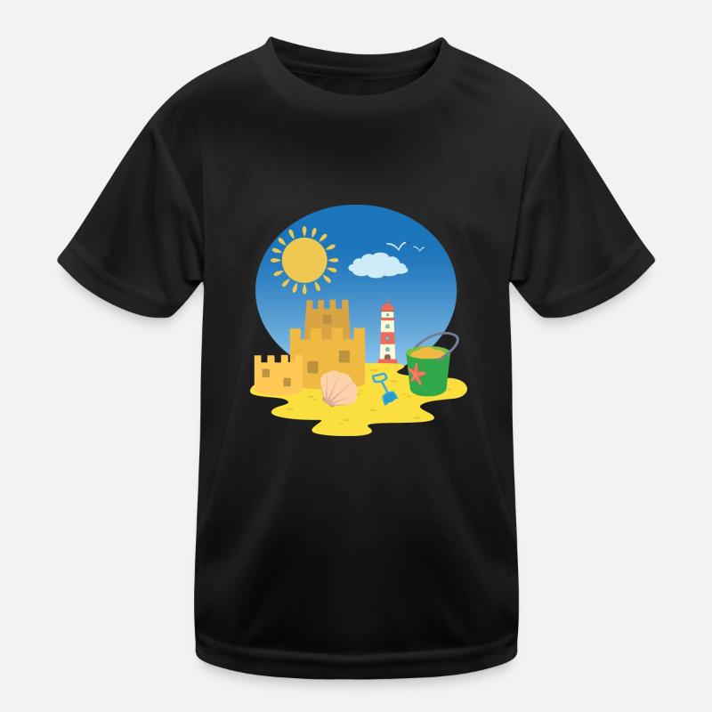 Sandcastle on the beach Kids Functional T-Shirt