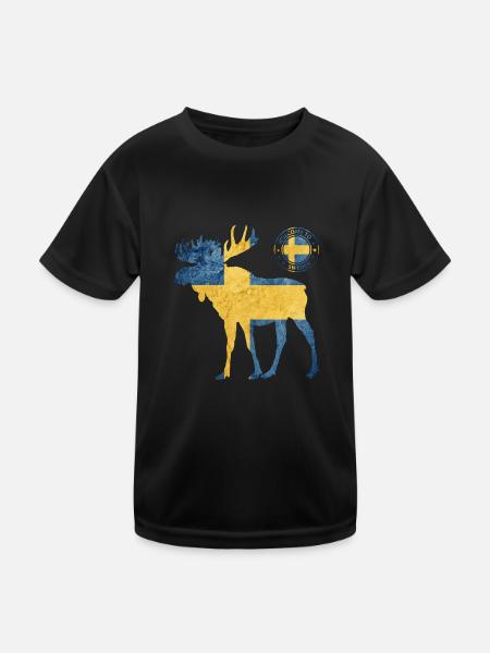 Suède Sverige Norden Skandinavia Viking Graffitti - T-shirt sport Enfant - noir - Devant