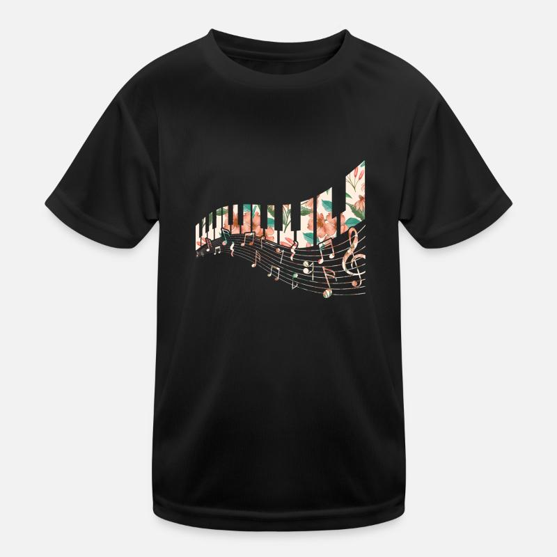 Klaviertasten Blume Keyboard Spieler Musiklehrer Kinder Funktions-T-Shirt