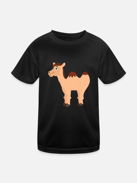 Kamel - Kinder Funktions-T-Shirt - Schwarz - Vorne