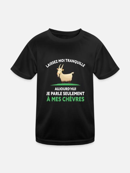 je Parle Seulement a mes chèvres - T-shirt sport Enfant - noir - Devant