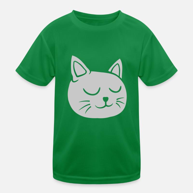 Relaxed cat eyes closed Kids Functional T-Shirt