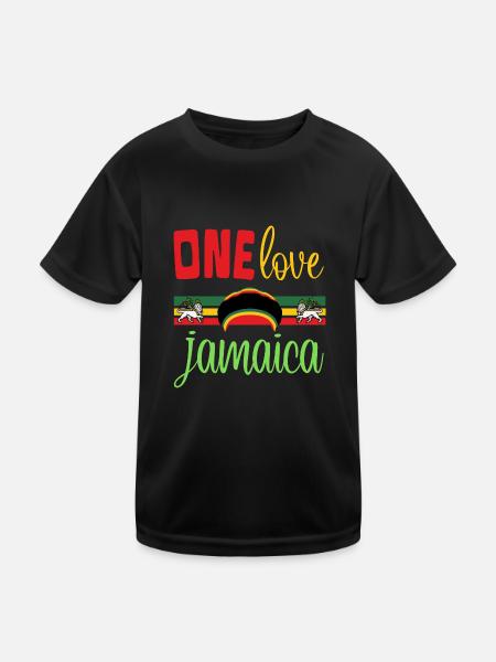 One Love Jamaïque - T-shirt sport Enfant - noir - Devant