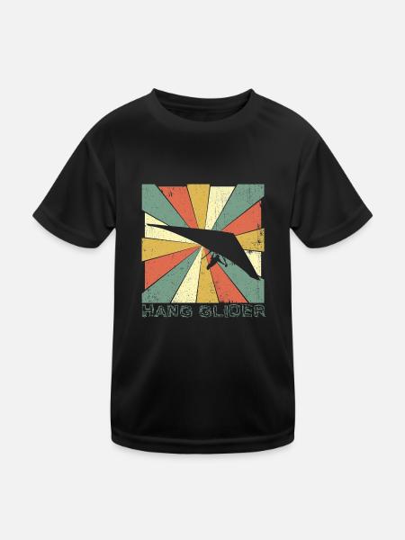 Hanggleiter Drachenflieger Deltasegler - Kinder Funktions-T-Shirt - Schwarz - Vorne