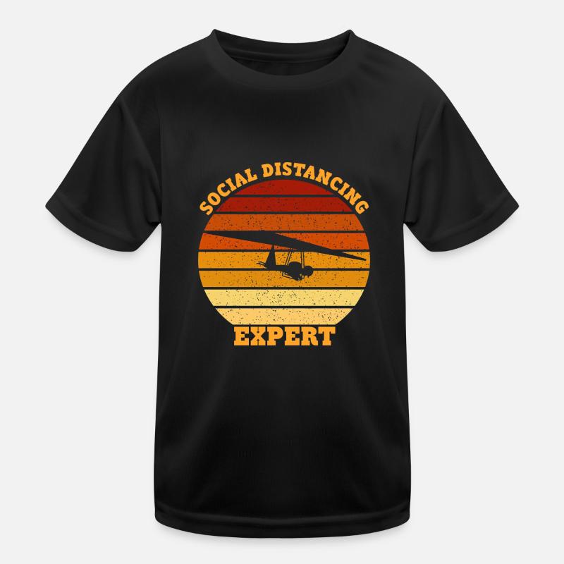 Social distancing Expert Hang Gliding Kinder Funktions-T-Shirt