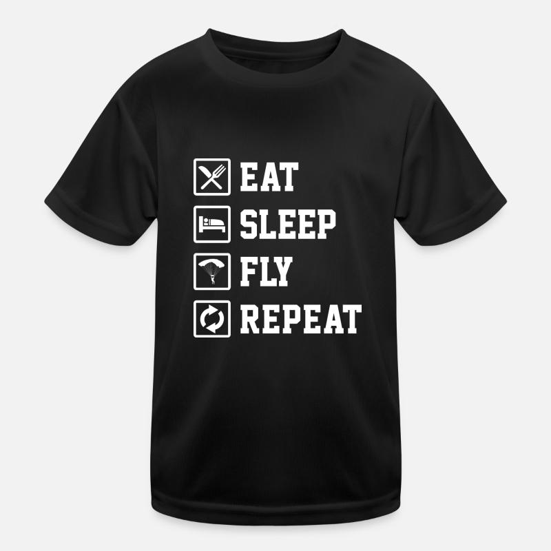 Eat Sleep Fly Repeat Paragliding Parachute Paragli Kinder Funktions-T-Shirt
