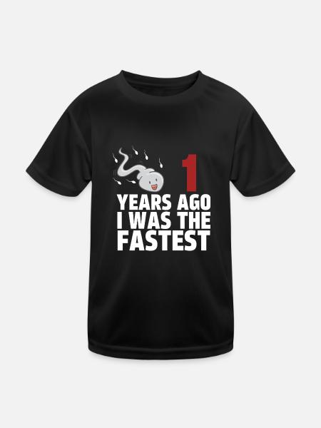 Il y a 1 ans, j’étais le plus rapide - T-shirt sport Enfant - noir - Devant