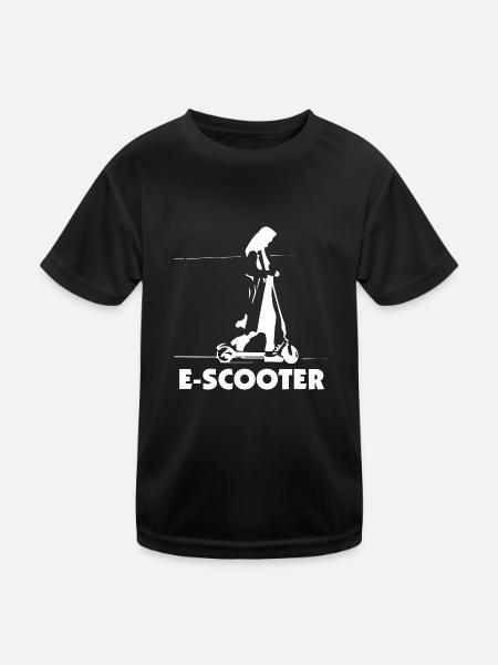 E-Scooter E-Roller Scooter - T-shirt sport Enfant - noir - Devant