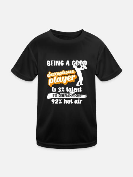 Saxophon Spieler Spruch - Kinder Funktions-T-Shirt - Schwarz - Vorne