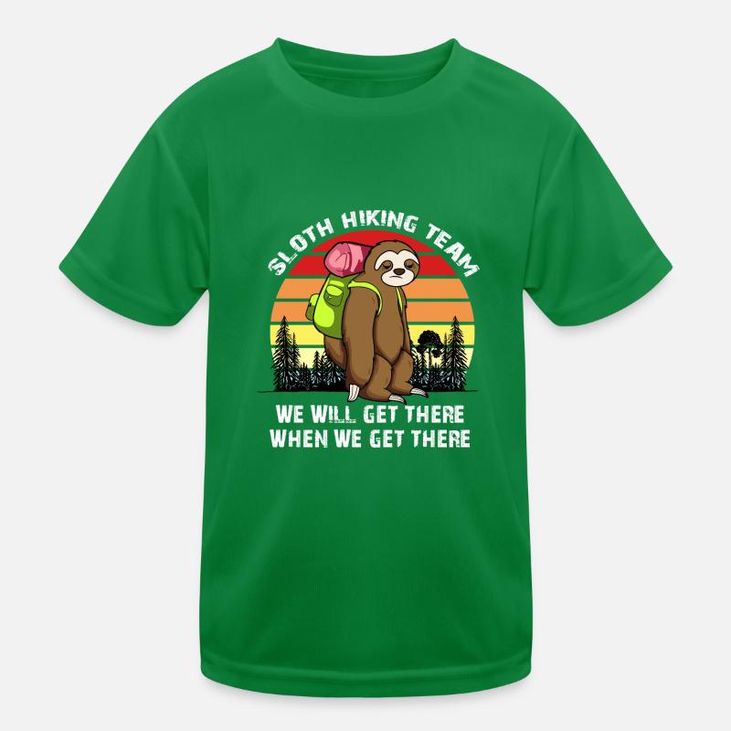 Sloth Hiking Team Kids Functional T-Shirt