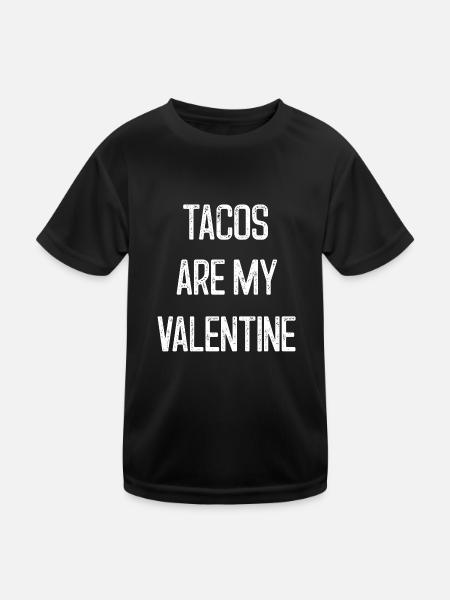 Tacos sind mein Valentinstag Lustiger Valentinstag - Kinder Funktions-T-Shirt - Schwarz - Vorne