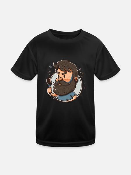 Schnurrbart-Beherrschung - Kinder Funktions-T-Shirt - Schwarz - Vorne