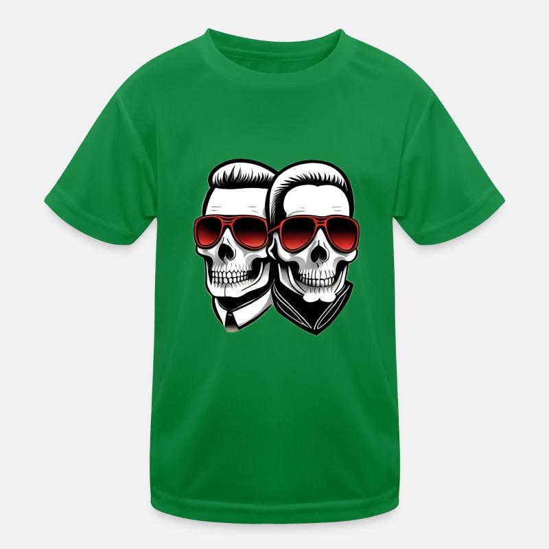 Bikerkopf im Anzug Kinder Funktions-T-Shirt