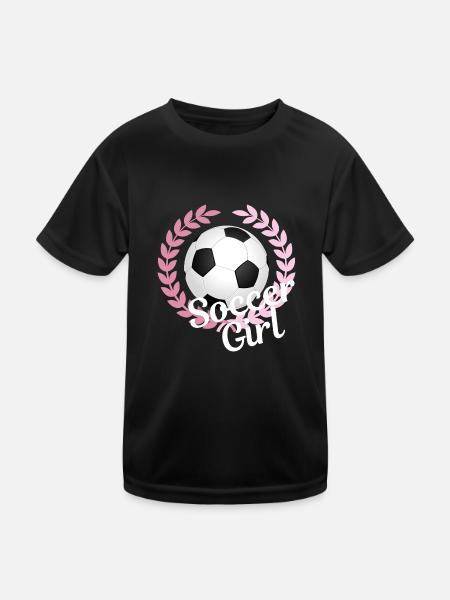 Soccer Girl, women soccer, women football, sport - Kids Functional T-Shirt - black - Front