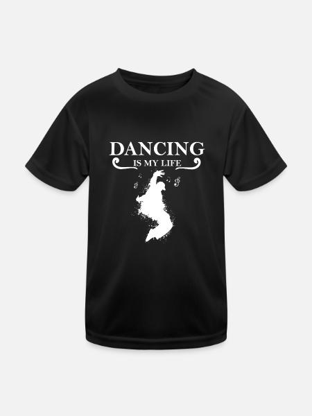 Dancing Dance Music - Kids Functional T-Shirt - black - Front