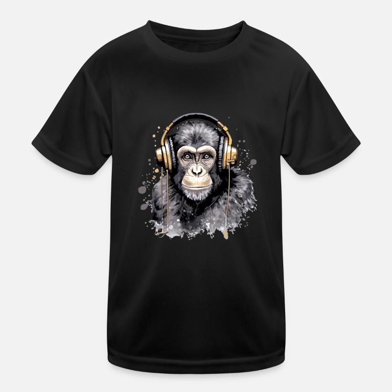 Kili, der audiophile Affe Kinder Funktions-T-Shirt