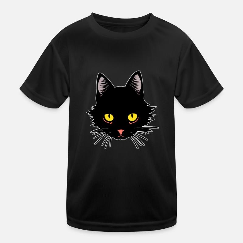 Black cat that has no time to sleep Kids Functional T-Shirt