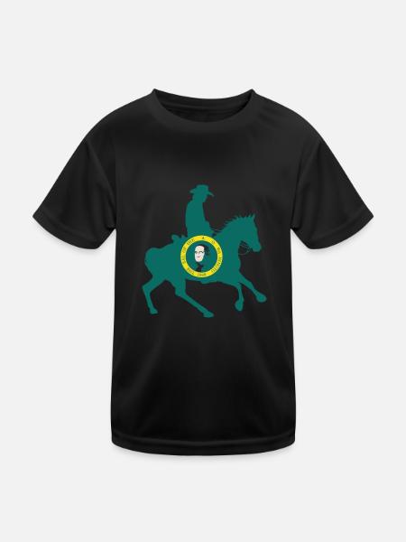 Flagge des Bundesstaates Washington Cowboy - Kinder Funktions-T-Shirt - Schwarz - Vorne