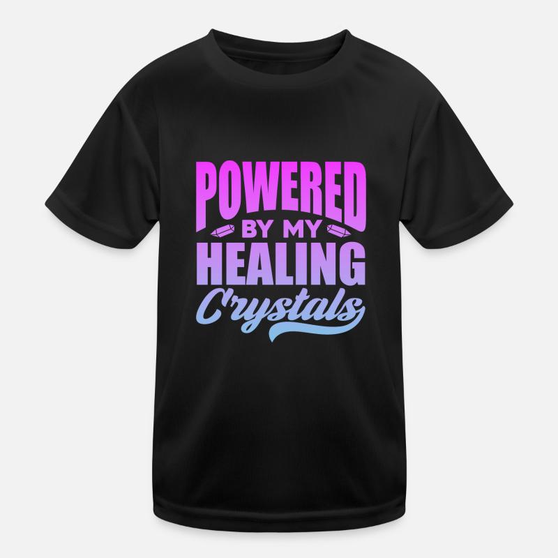 Powered by my healing crystals Kinder Funktions-T-Shirt