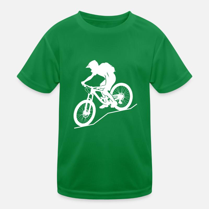 Dynamischer Mountainbiker Kinder Funktions-T-Shirt