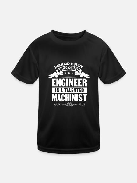 Behind Every Successful Engineer Is A Talented - Kinder Funktions-T-Shirt - Schwarz - Vorne