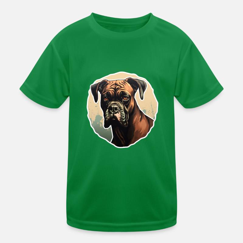 Boxer head interested Kids Functional T-Shirt