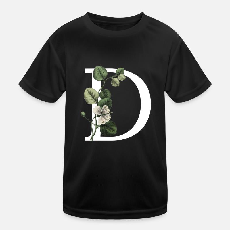 Grüner botanischer Buchstabe Kinder Funktions-T-Shirt