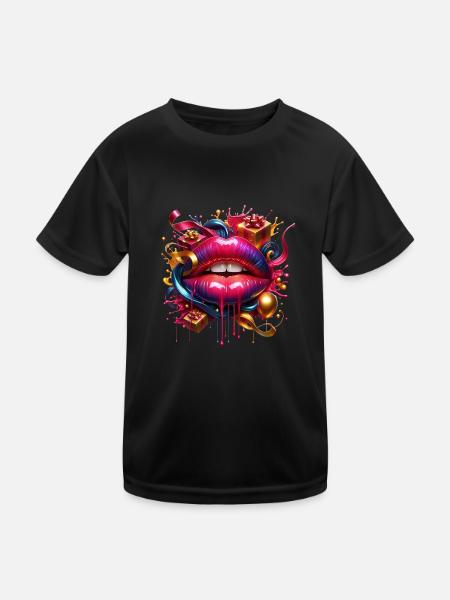 bouche cadeaux - T-shirt sport Enfant - noir