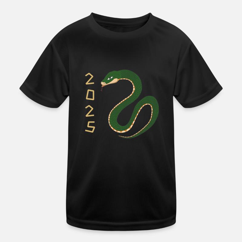 Grüne Schlange 2025 Kinder Funktions-T-Shirt