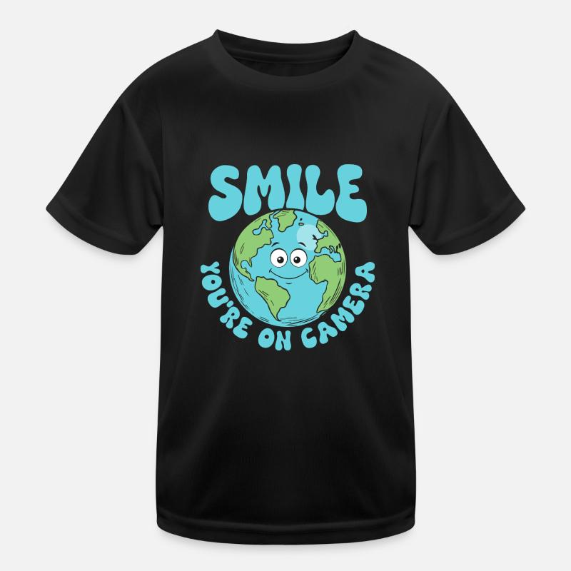 Smile You're On Camera Earth Day Environmental Pla Kinder Funktions-T-Shirt