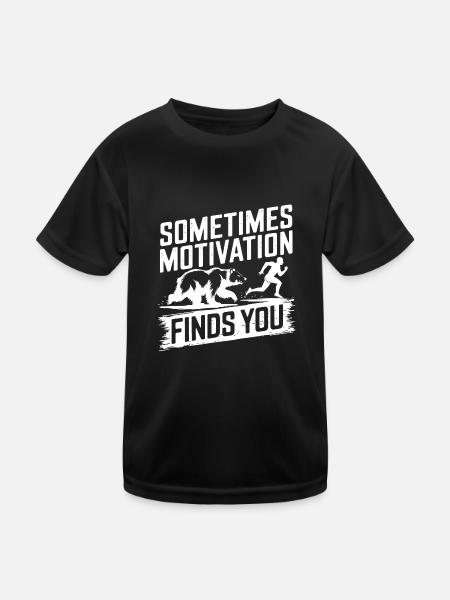 Sometimes motivation finds you! Race Jogging - Kids Functional T-Shirt - black - Front