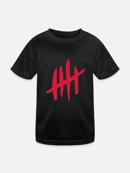 5 - Kinder Funktions-T-Shirt - Schwarz