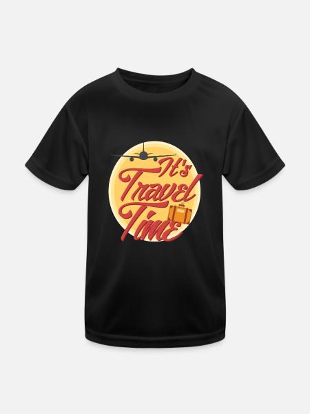 travel time - Kids Functional T-Shirt - black - Front