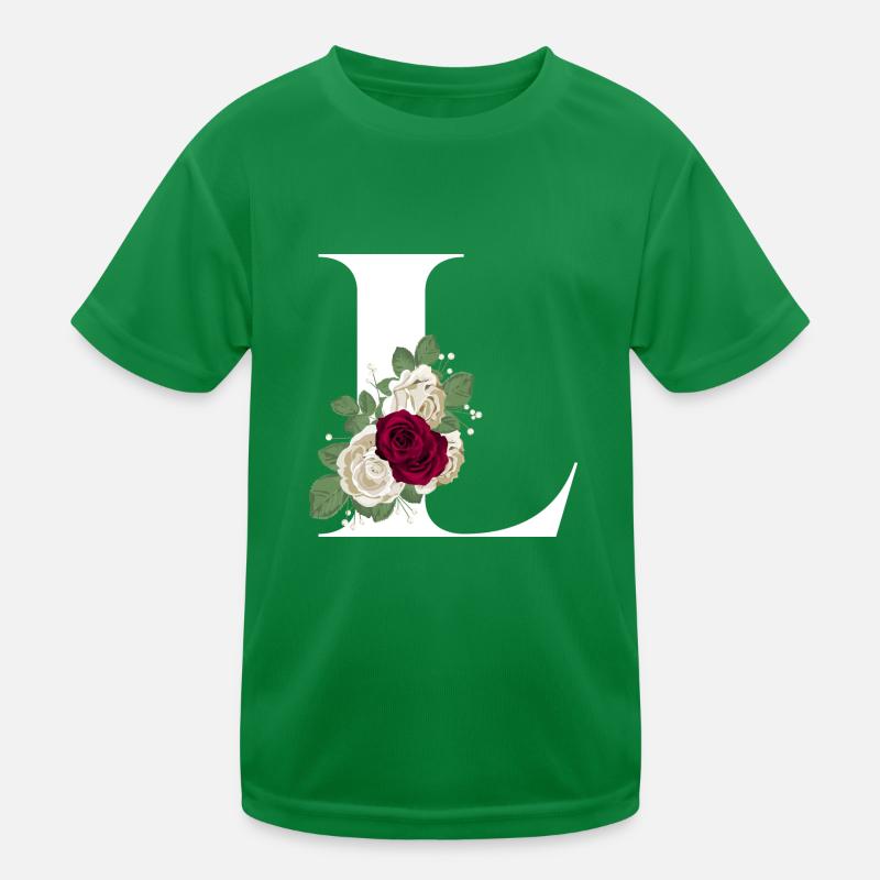 lettre L fleuris T-shirt sport Enfant