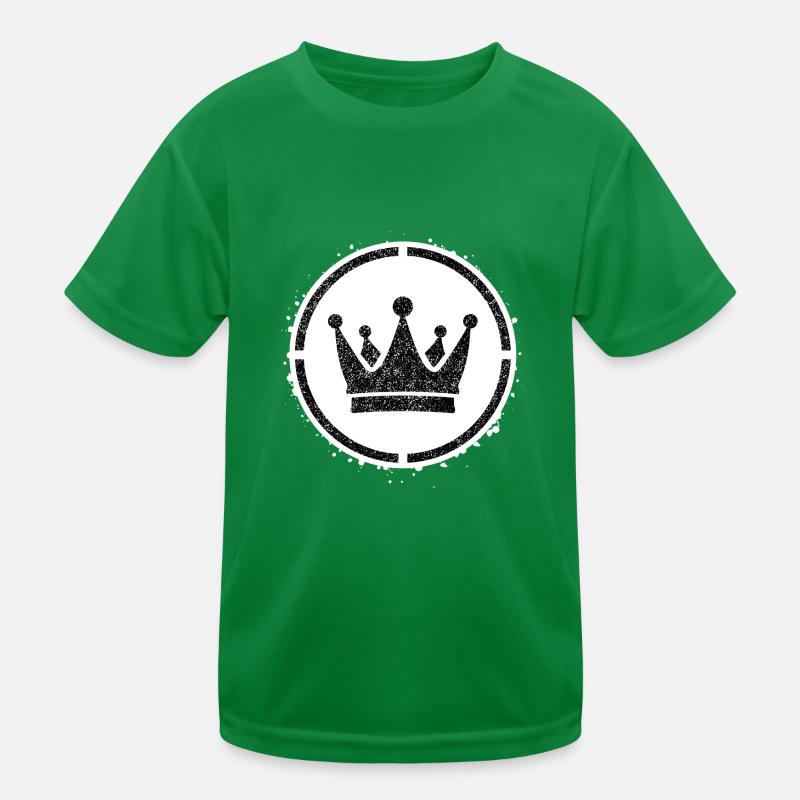 Sponge stencil Crown inside circle Kids Functional T-Shirt