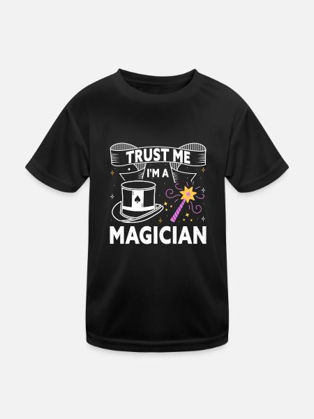 Trust Me I'm A Magician Funny Wizzard Magic Show - Kids Functional T-Shirt - black - Front