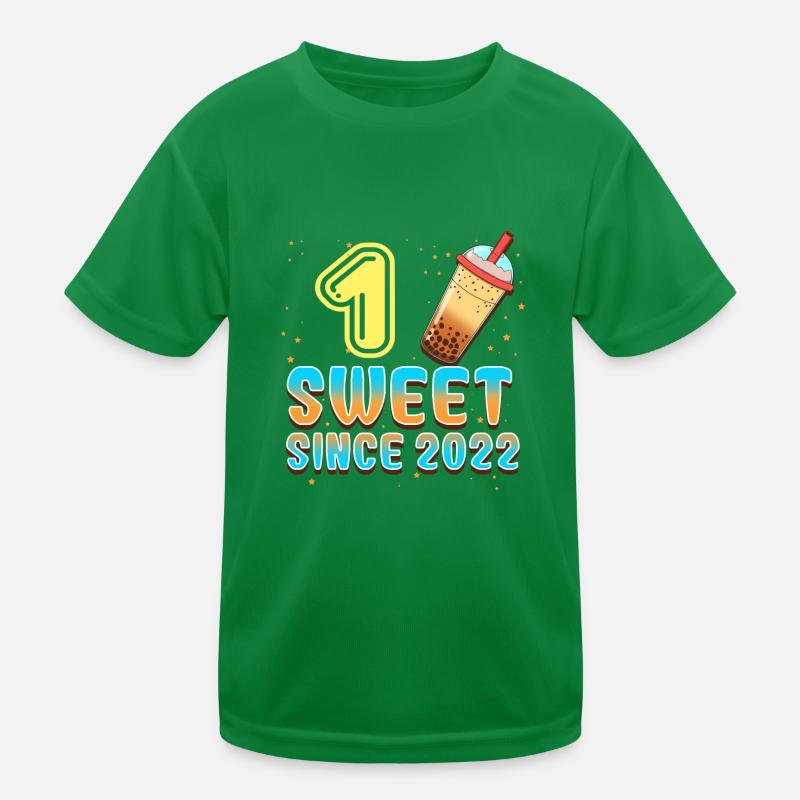 1. Geburtstag Bubble Tee Kinder Funktions-T-Shirt