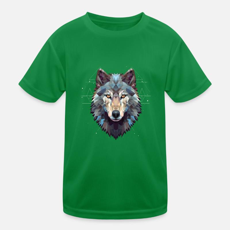 Geometric wolf's head Kids Functional T-Shirt