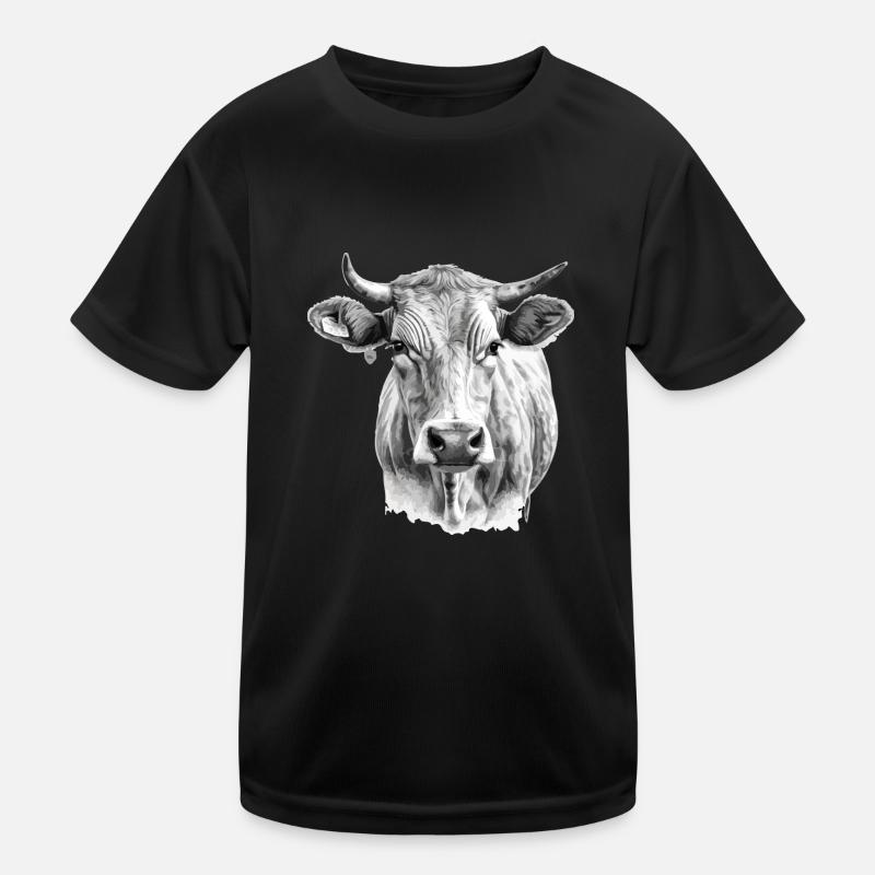 Die Kuh im Bleistift Kinder Funktions-T-Shirt